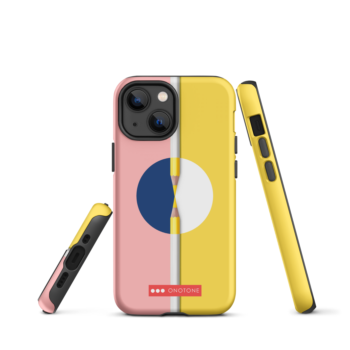 Dual Layer pink & yellow modern iPhone® Case