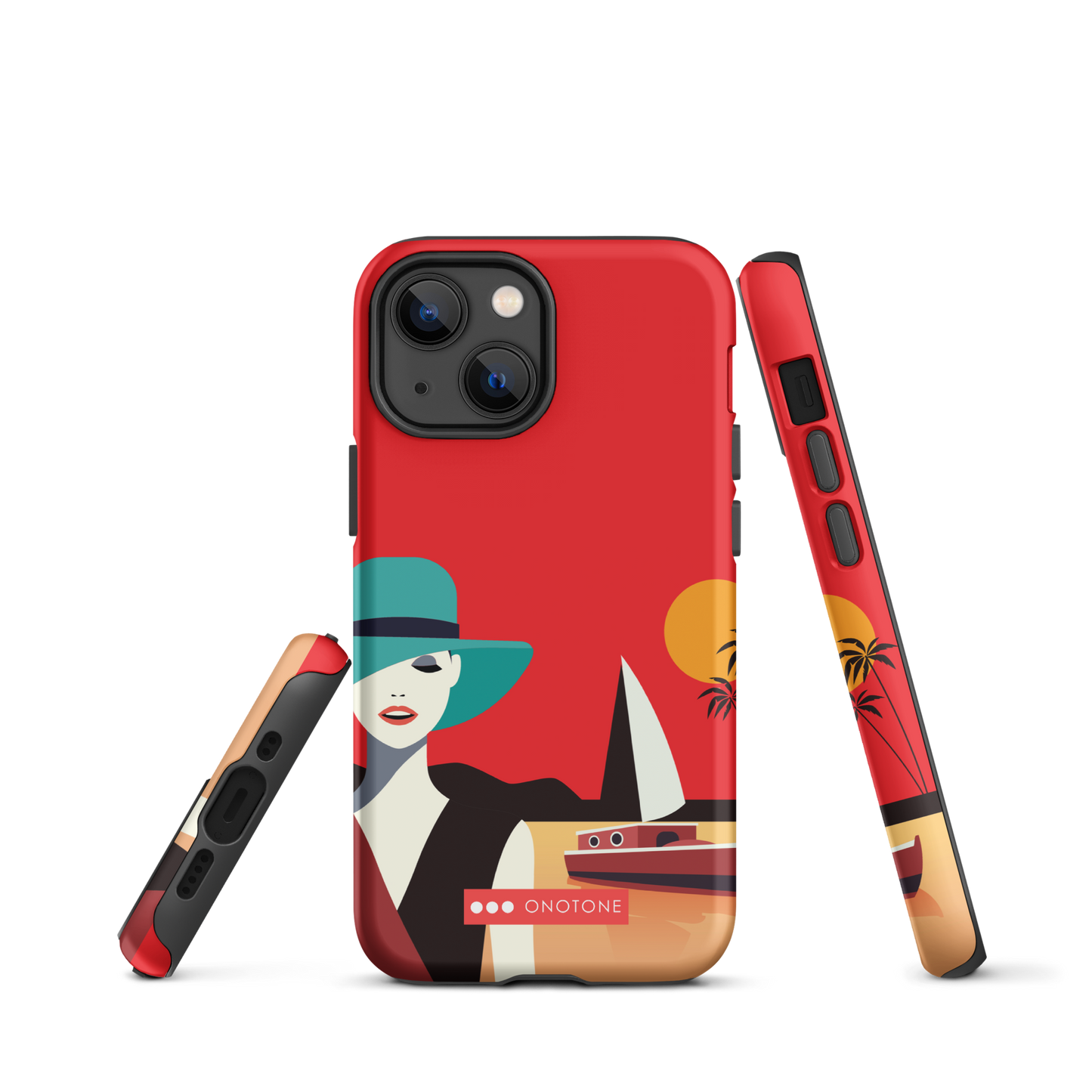 Dual Layer red modern iPhone® Case