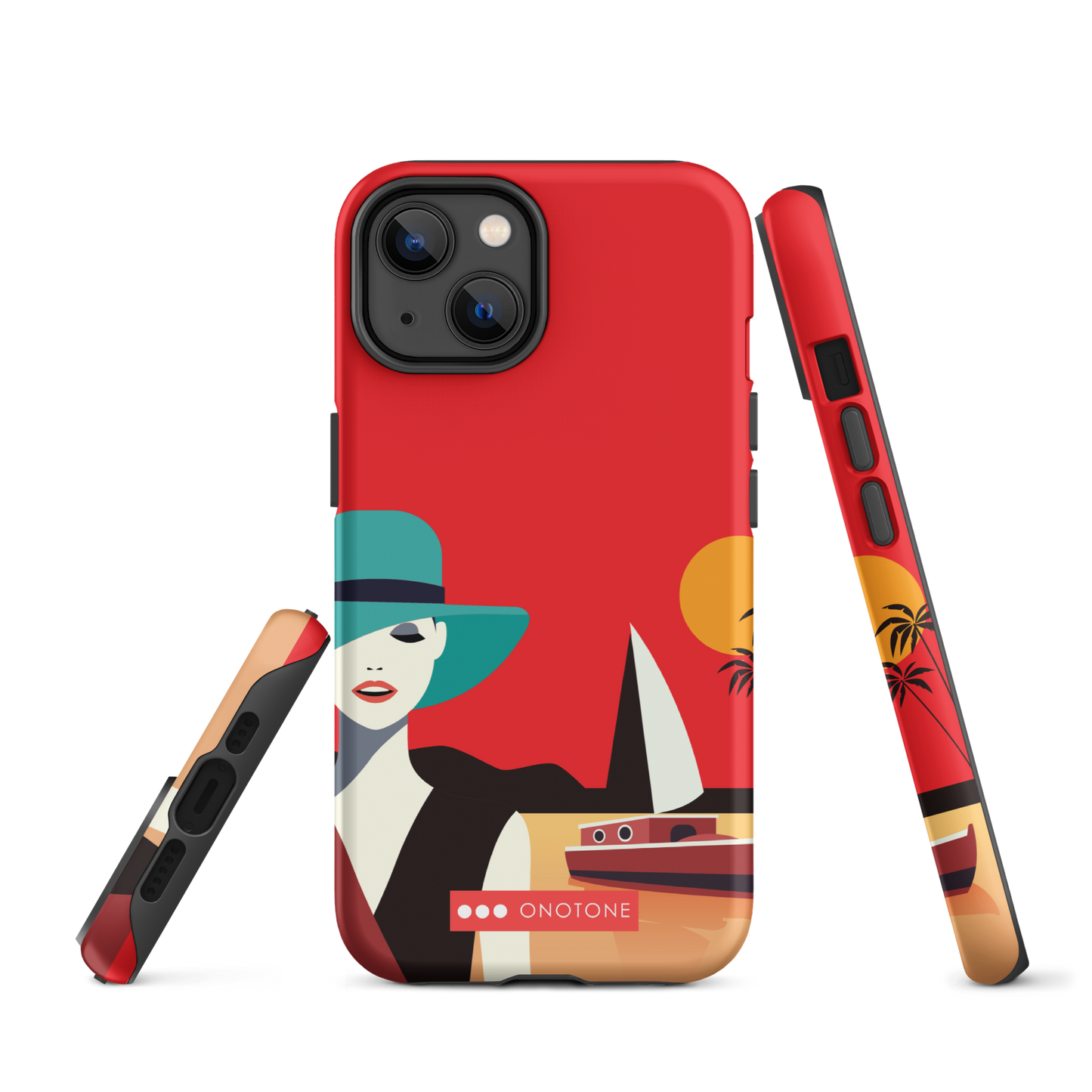 Dual Layer red modern iPhone® Case