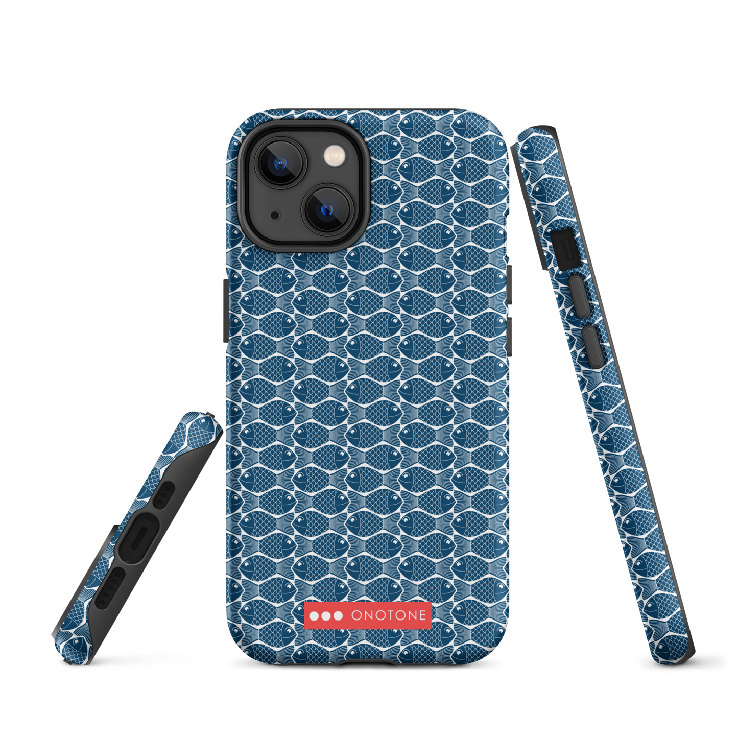 Japanese iPhone® Case with traditional Indigo fish patterns