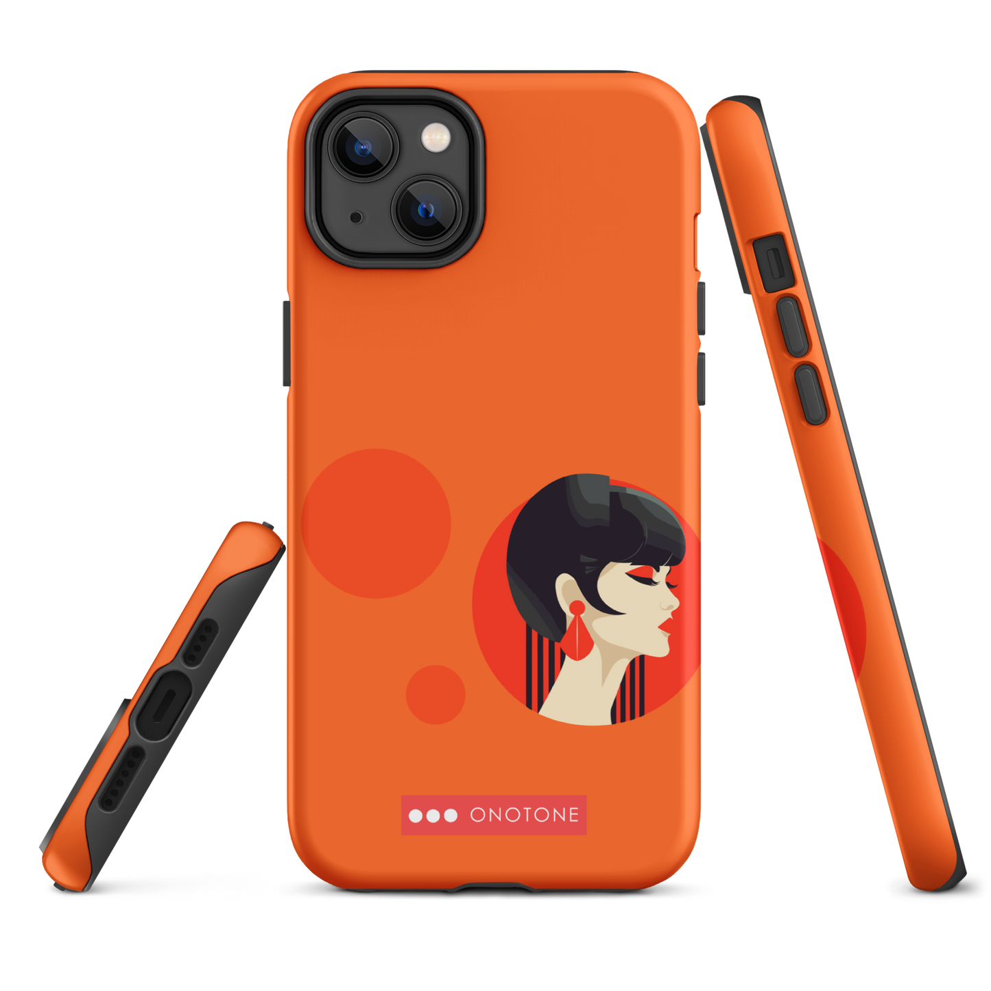 Dual Layer orange modern iPhone® Case