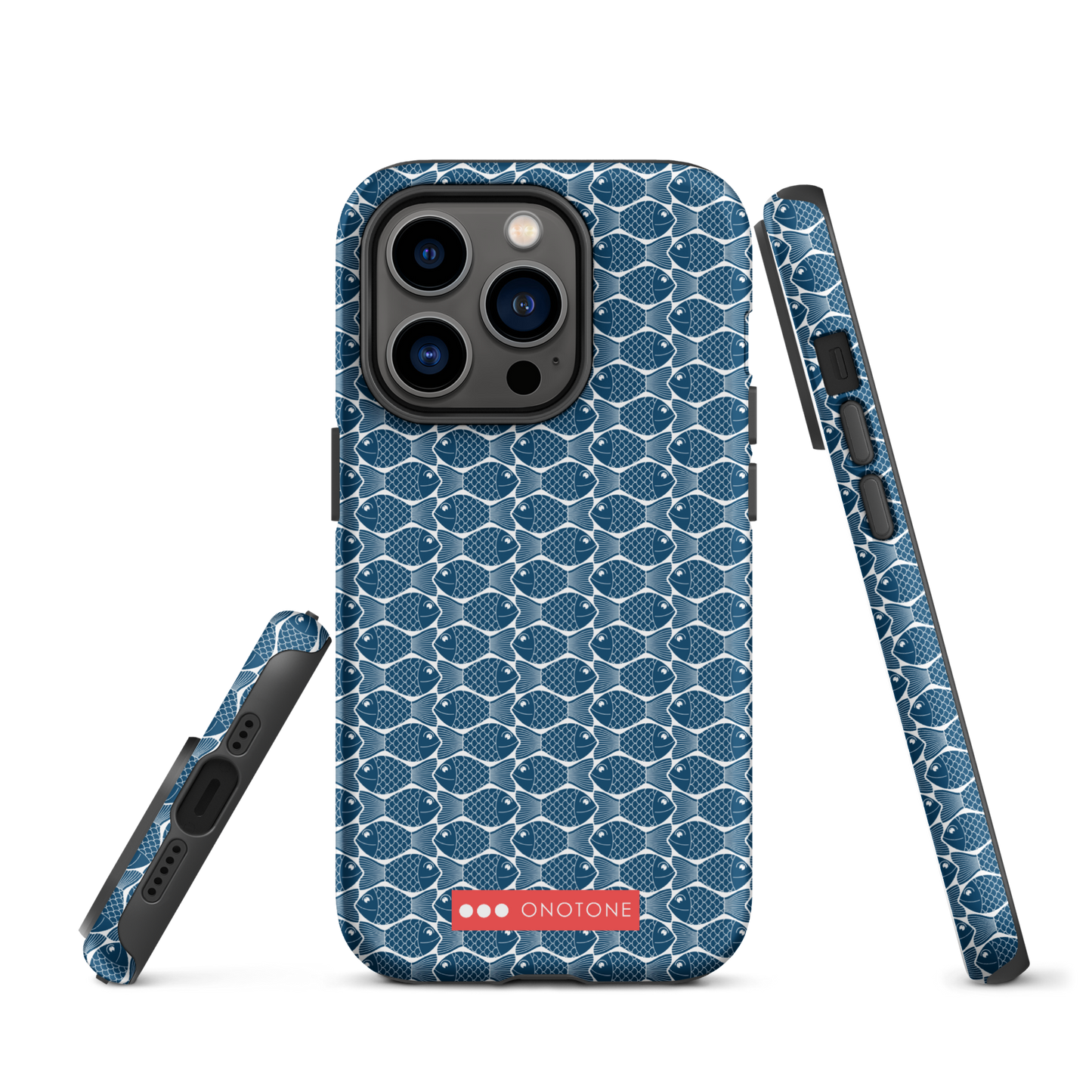 Japanese iPhone® Case with traditional Indigo fish patterns