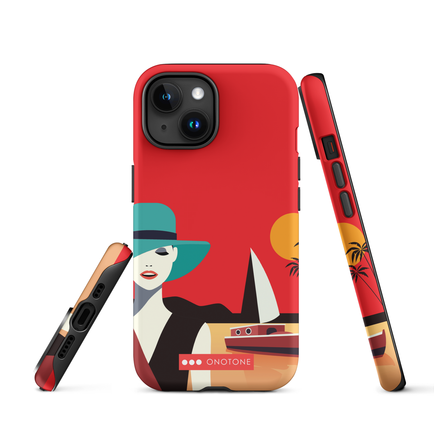 Dual Layer red modern iPhone® Case