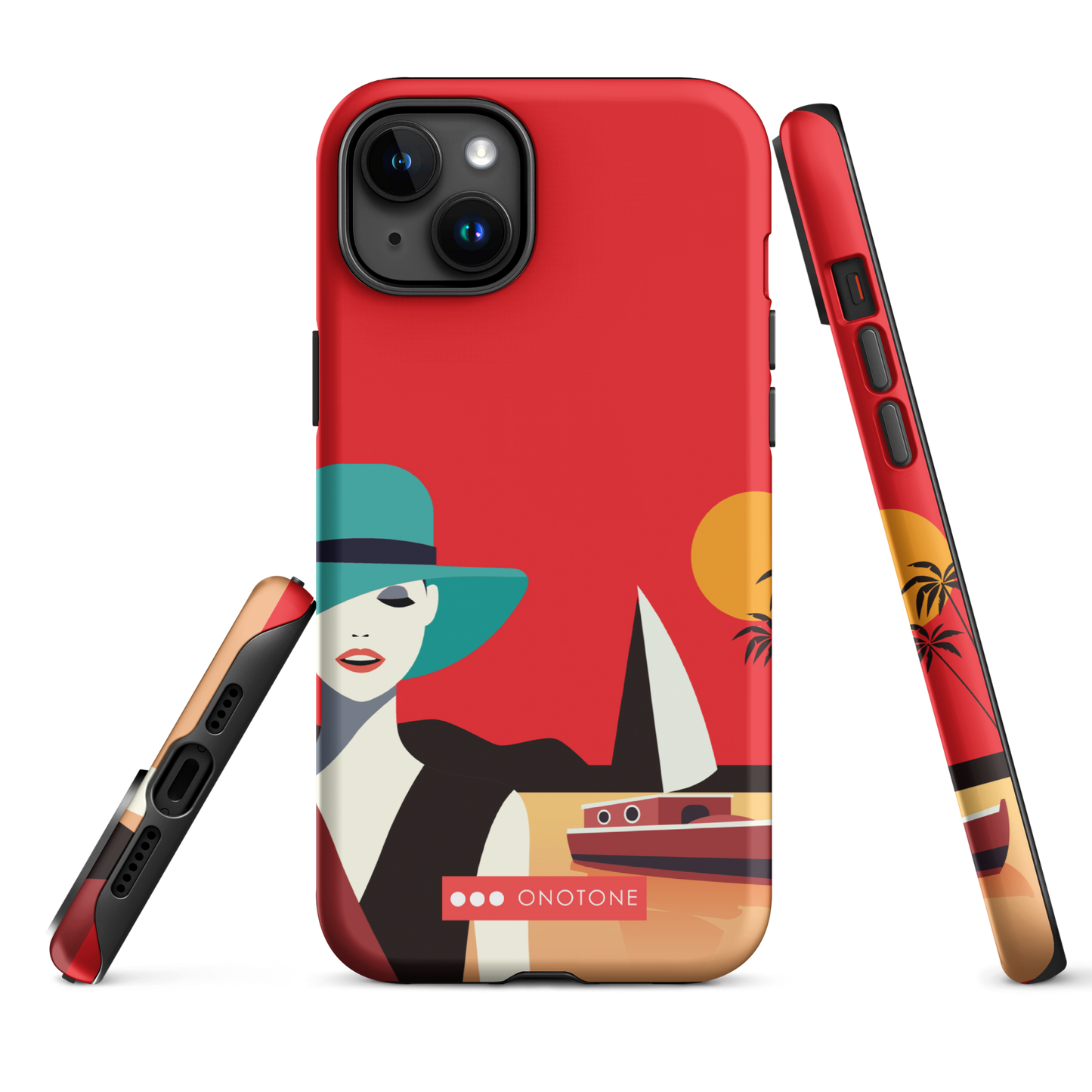 Dual Layer red modern iPhone® Case