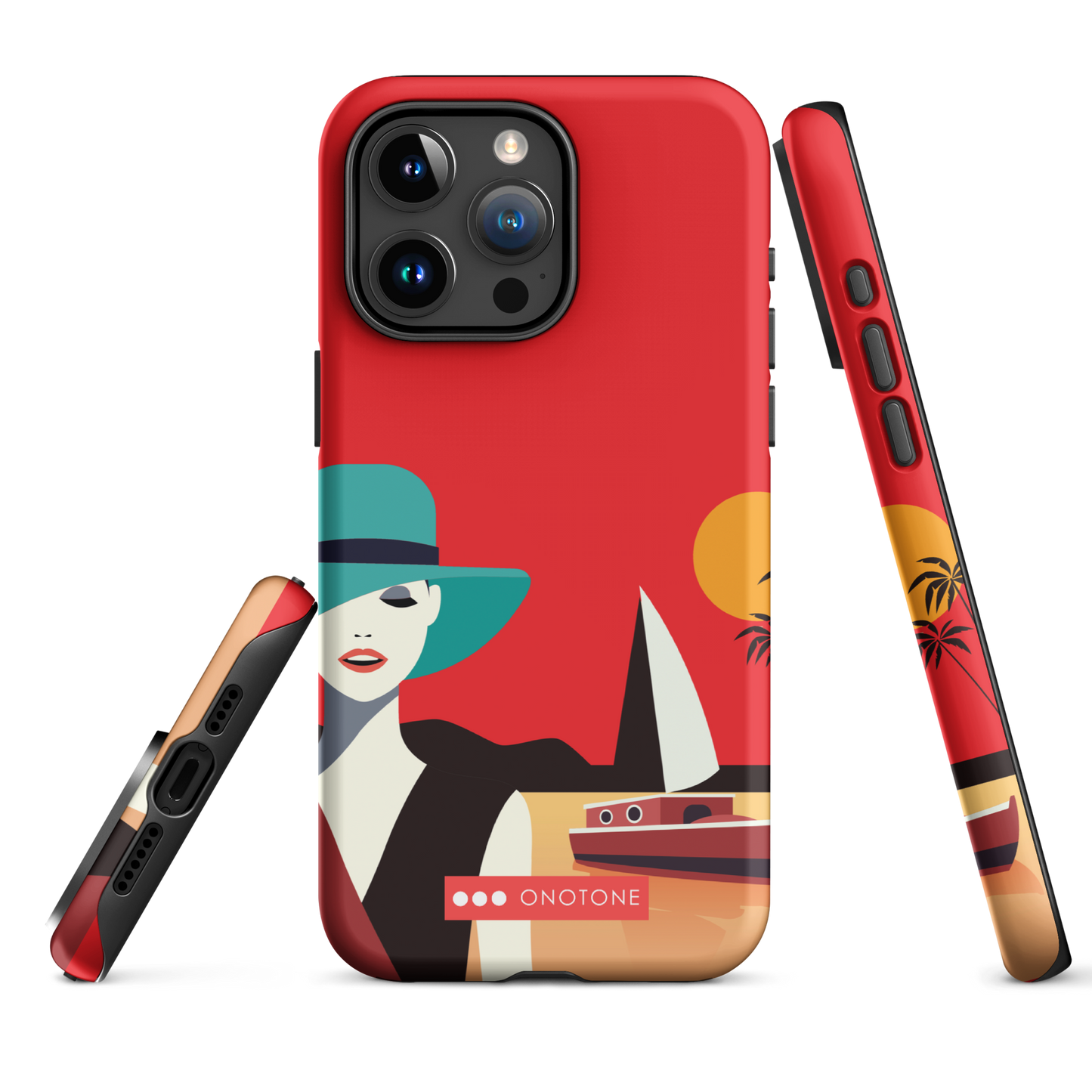 Dual Layer red modern iPhone® Case