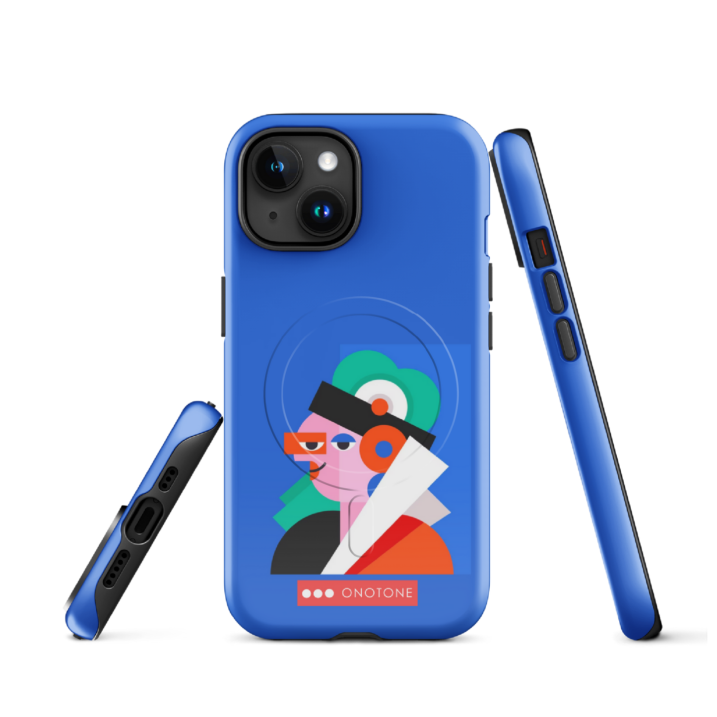 Dual Layer blue modern iPhone® Case