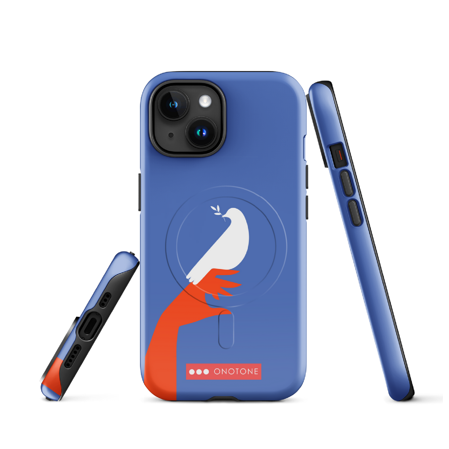 Dual Layer blue modern iPhone® Case