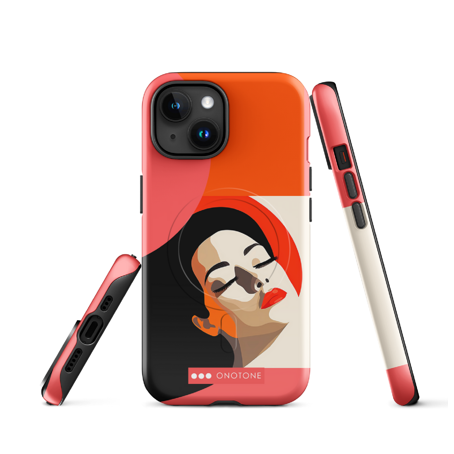 Dual Layer orange modern iPhone® Case