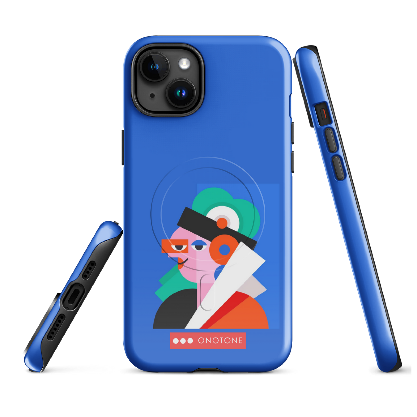 Dual Layer blue modern iPhone® Case