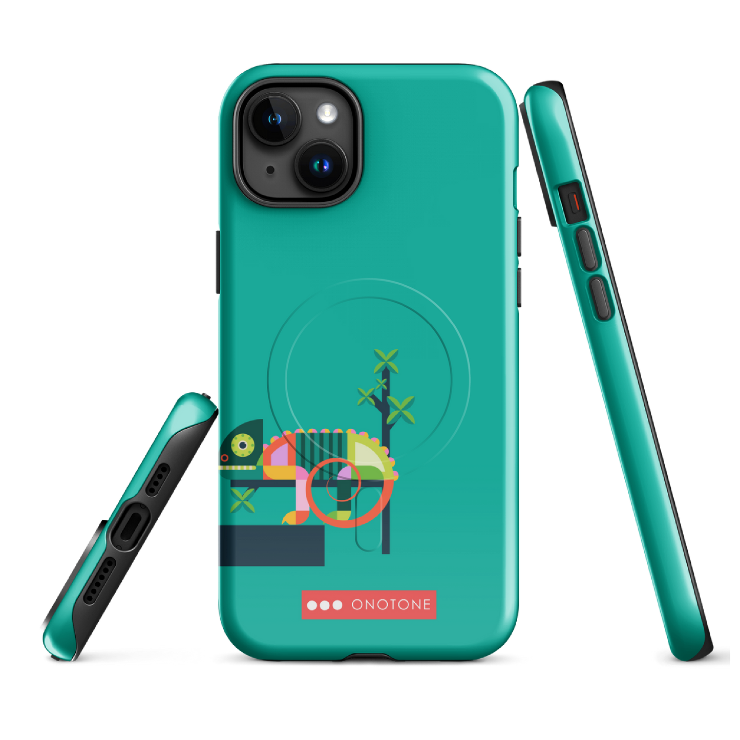 Dual Layer green modern iPhone® Case