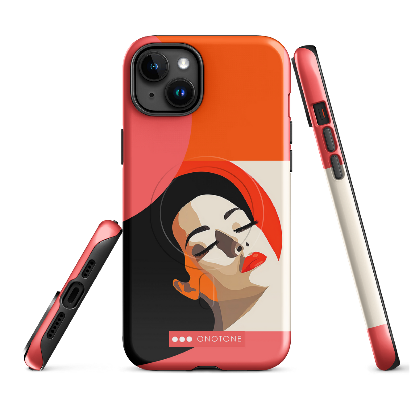 Dual Layer orange modern iPhone® Case