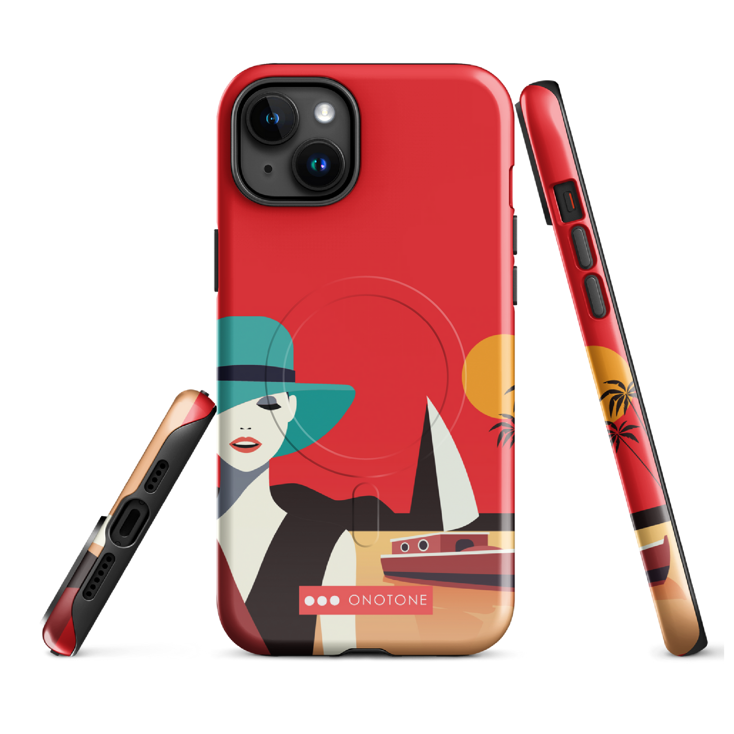 Dual Layer red modern iPhone® Case