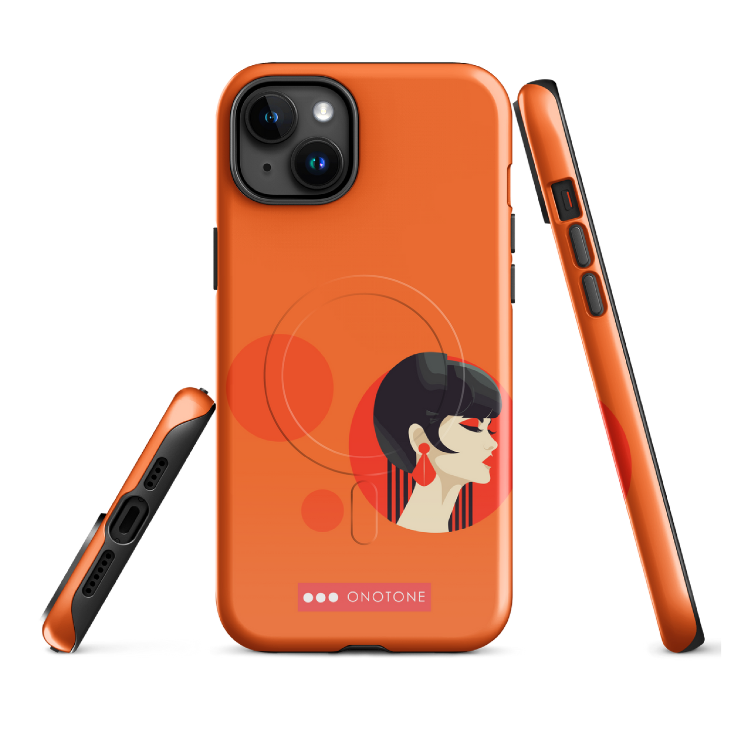 Dual Layer orange modern iPhone® Case