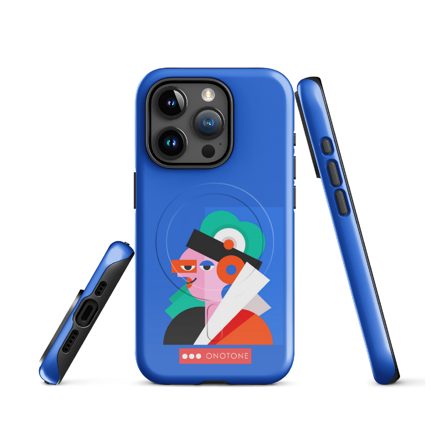 Dual Layer blue modern iPhone® Case