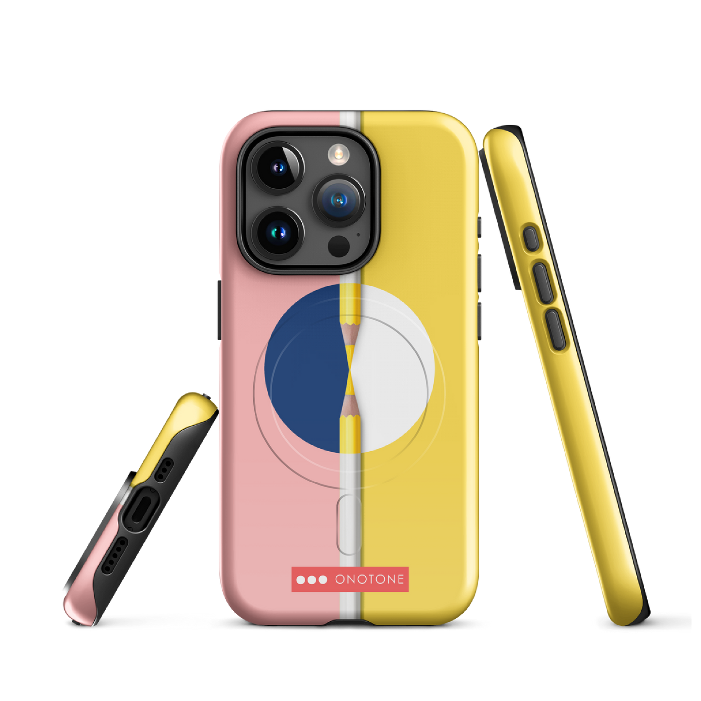 Dual Layer pink & yellow modern iPhone® Case