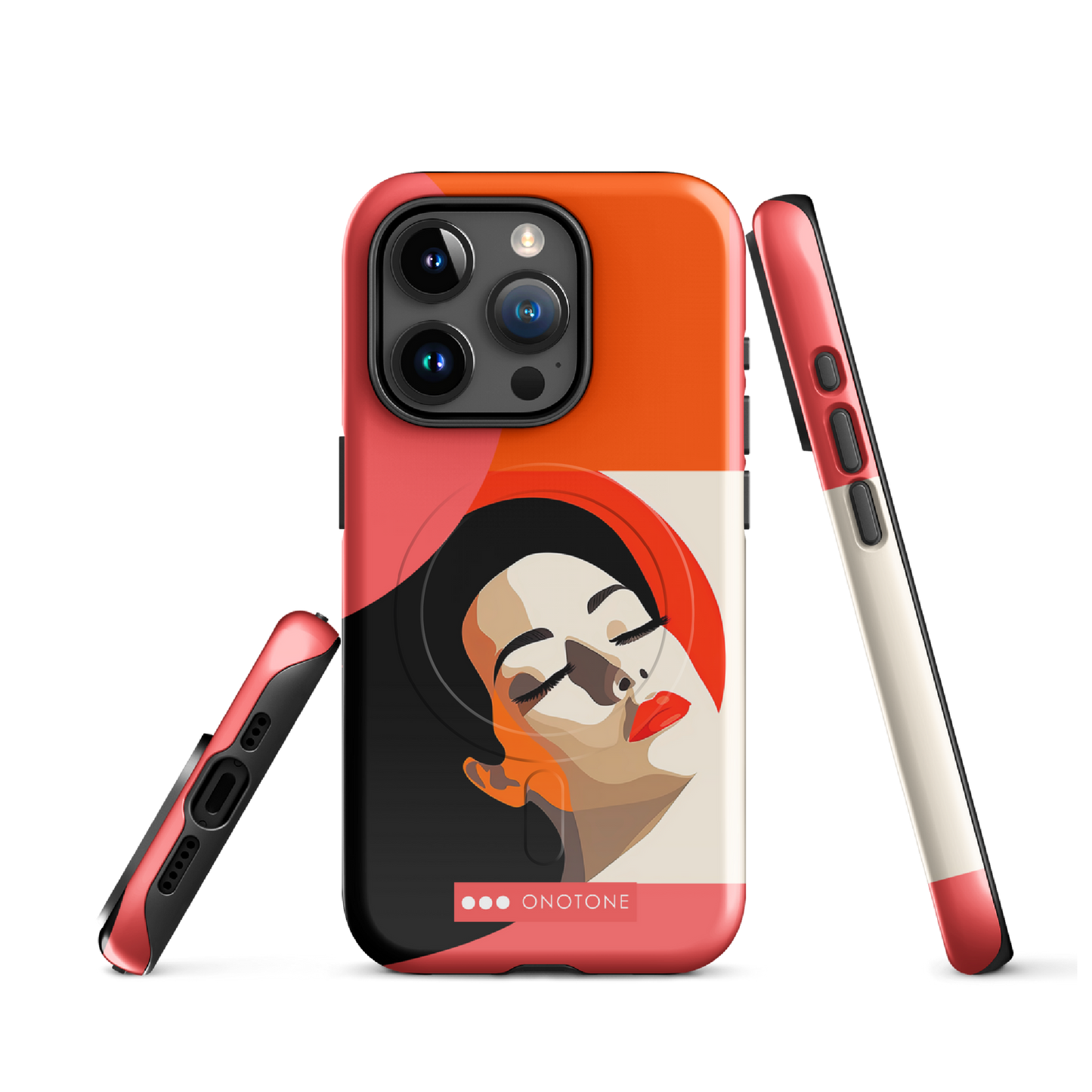 Dual Layer orange modern iPhone® Case