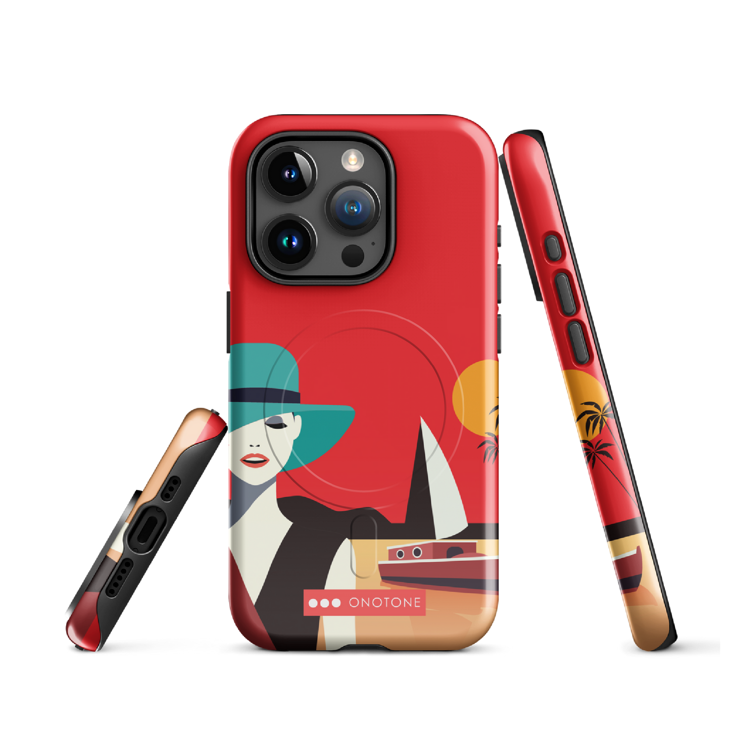 Dual Layer red modern iPhone® Case