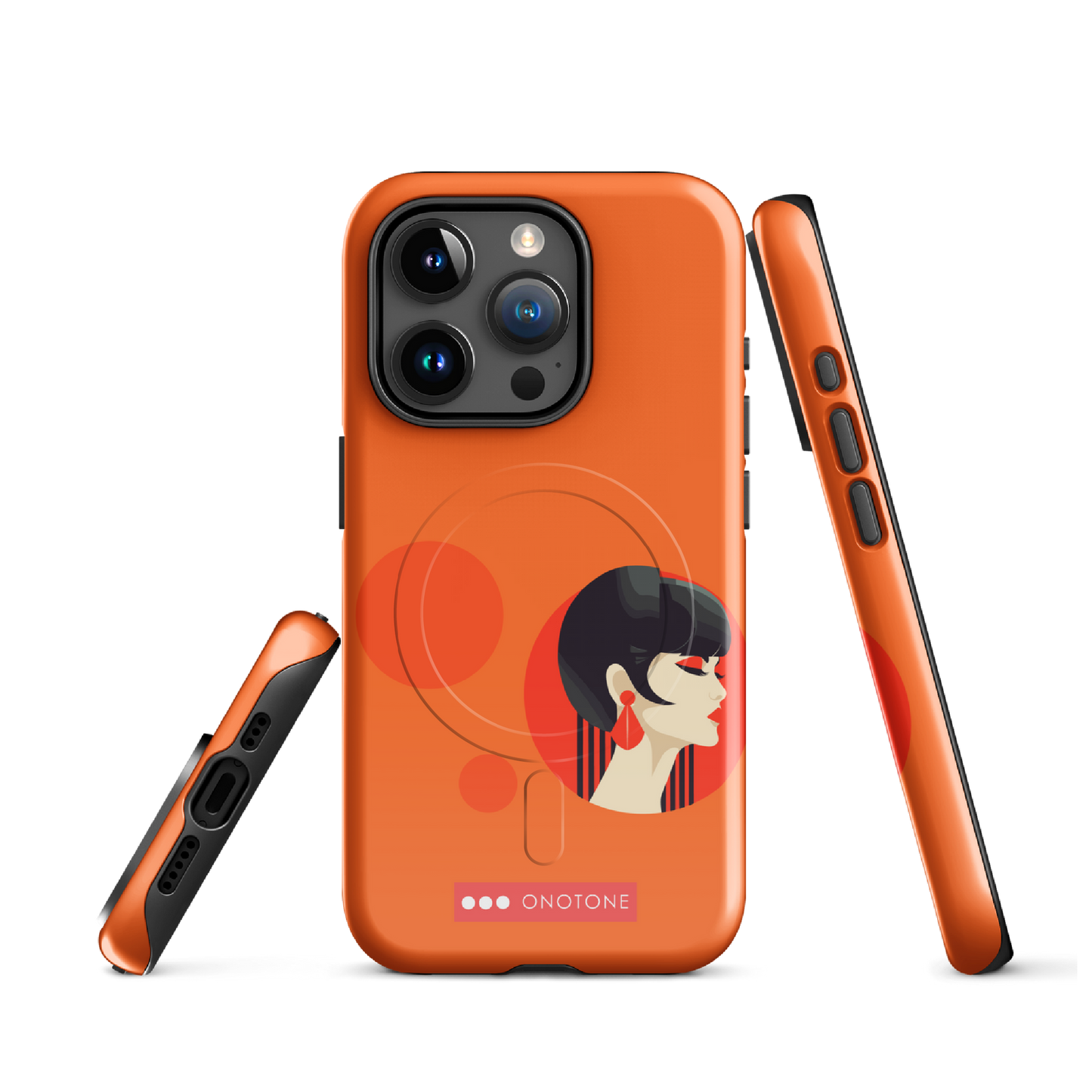 Dual Layer orange modern iPhone® Case