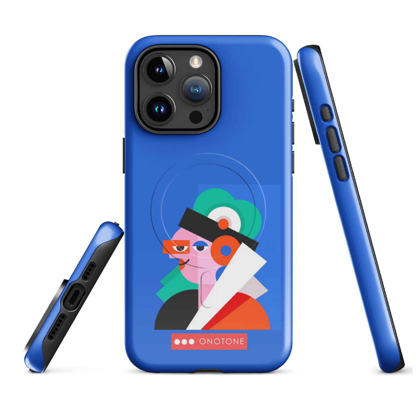 Dual Layer blue modern iPhone® Case